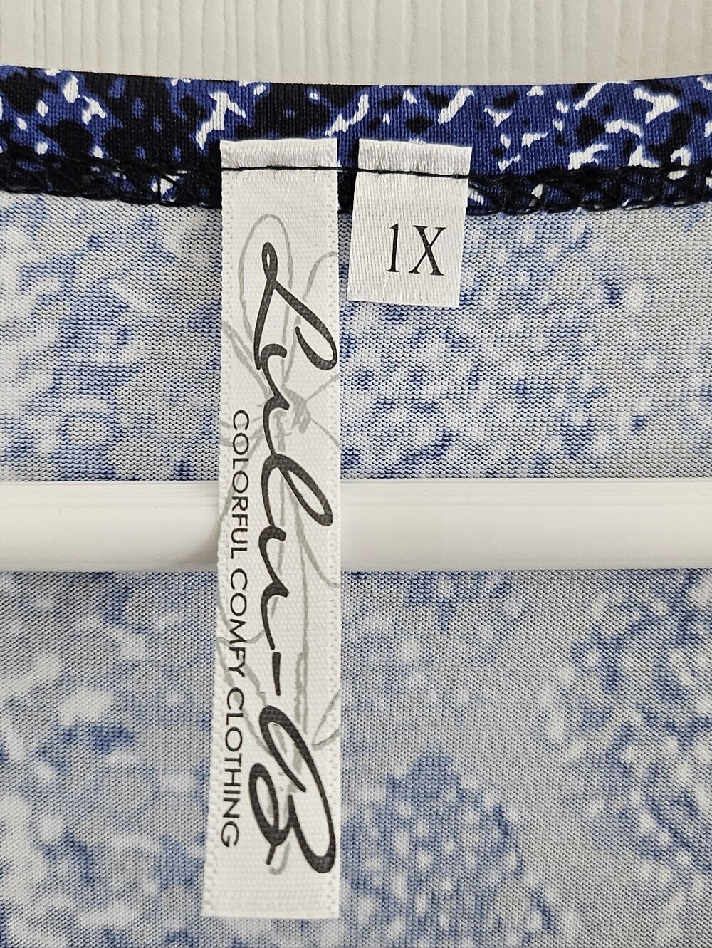 Lulu B 1X Dress Blue Print 3/4 Sleeves Activeware Travel - Picture 3 of 8